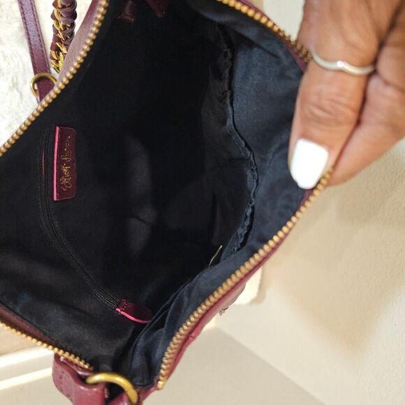 Elliott Lucca Burgandy Leather Crossbody with Chain Strap - Picture 9 of 14